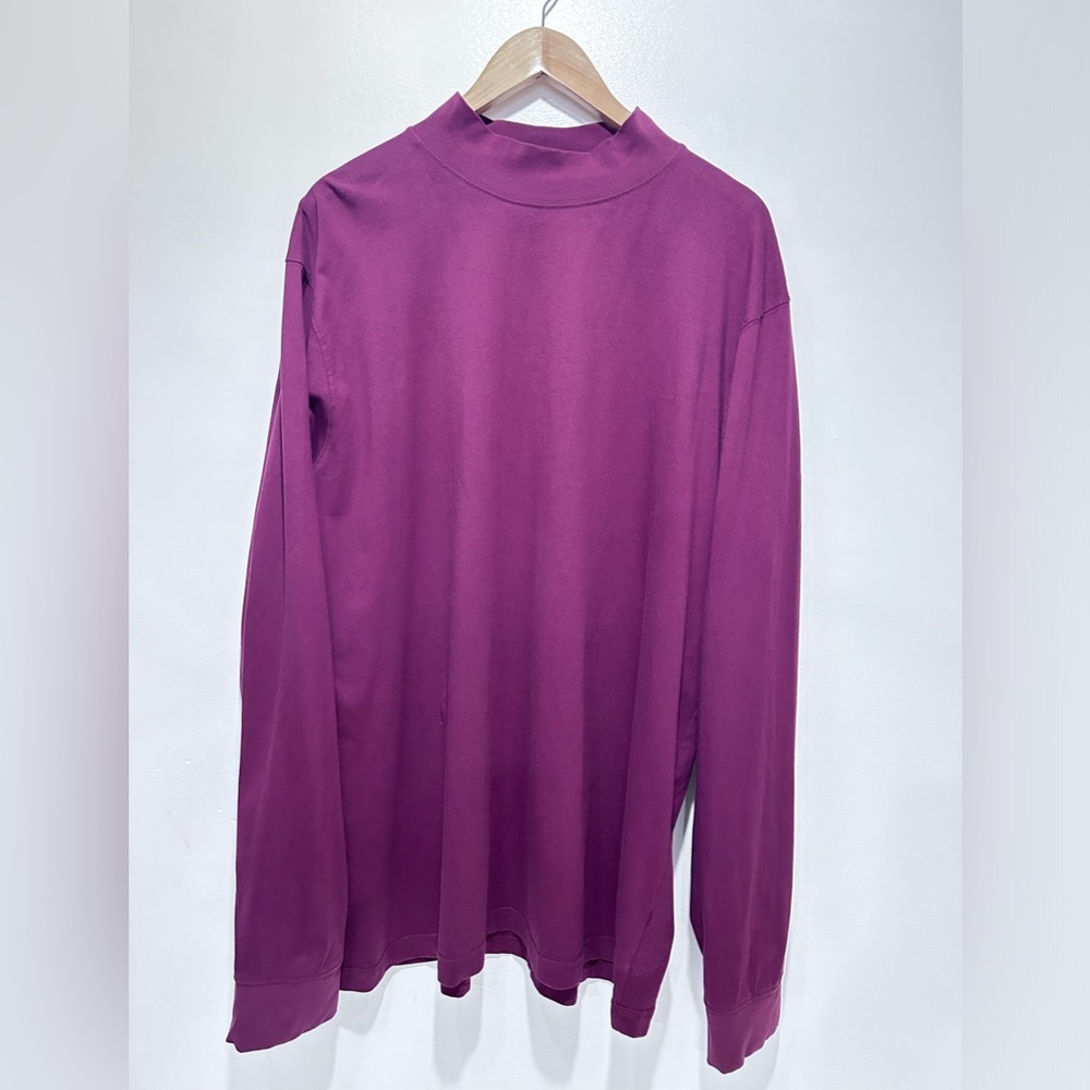 L.L.Bean Men’s Traditional Fit Burgundy Turtleneck Long-Sleeve Shirt Size XXL